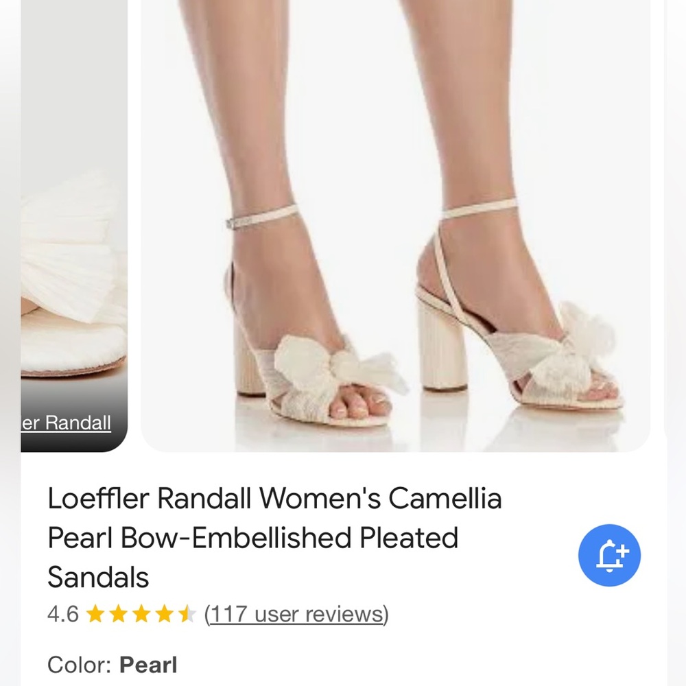Loeffler Randall Women's Camellia Pearl Bow-Embellished Pleated Sandals 9.5